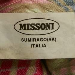 Pre Owned Missoni Sport Pink Patterned Knit Lace-Up Mini Dress S