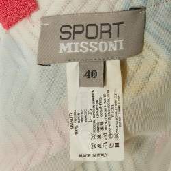 Pre Owned Missoni Sport Pink Patterned Knit Lace-Up Mini Dress S