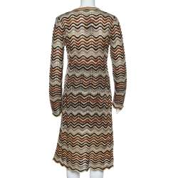 Missoni Sport Multicolor Wool & Mohair Patterned Knit Midi Dress L