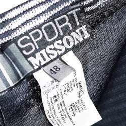 Missoni Sport Grey Textured Jersey Midi Skirt L