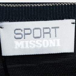 Pre Owned Missoni Sport Black Patterned Knit Sleeveless T-Shirt M
