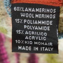 Pre Owned Missoni Multicolor Eyelet Knit Wool & Mohair Stole