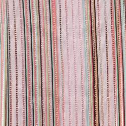 Pre Owned Missoni Pink Striped Lurex & Wool Fringed Stole 