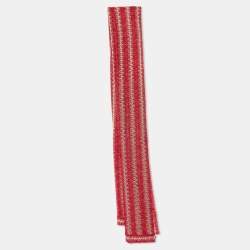 Missoni Red/Pink Textured Lurex Knit Stole 
