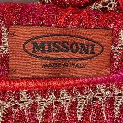 Missoni Red/Pink Textured Lurex Knit Stole 