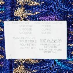 Pre Owned Missoni Blue/Purple Textured Lurex Knit Stole 