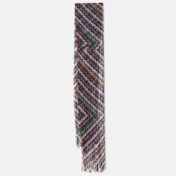 Missoni Multicolor Zig Zag Pattern Lurex Knit Stole 