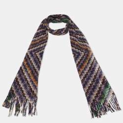 Missoni Multicolor Zig Zag Pattern Lurex Knit Stole 