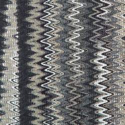 Missoni Grey Zig Zag Pattern Wool Knit Fringed Stole 