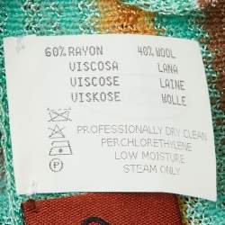 Pre Owned Missoni Multicolor Striped Wool Knit Stole