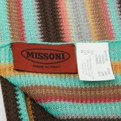 Pre Owned Missoni Multicolor Striped Wool Knit Stole