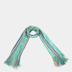Missoni Multicolor Striped Knit Fringed Stole 