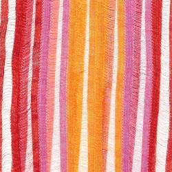 Pre Owned Missoni Red/Yellow Striped Cotton Knit Stole