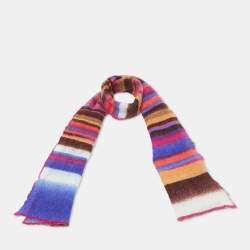 Pre Owned Missoni Multicolor Striped Mohair Blend Knit Stole