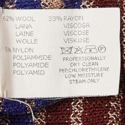 مملوكة مسبقًا Missoni Blue Striped Wool Knit Shawl 