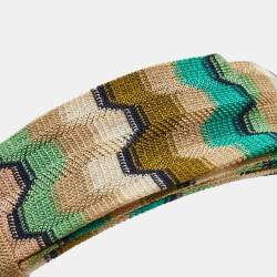 Pre Owned Missoni Multicolor Pleated Knit Head Band