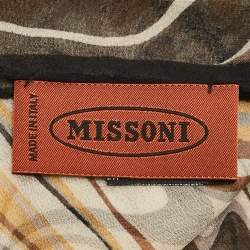 Missoni Brown Abstract Chevron Print Silk Stole