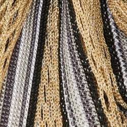 Missoni Beige Lurex Open Knit Fringed Stole