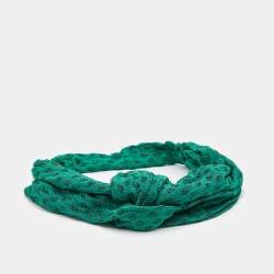 Pre Owned Missoni Green Lurex Knit Hairband One Size
