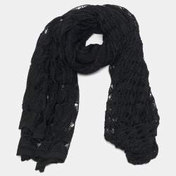 Pre Owned وشاح ميزوني تريكو منقوش أسود