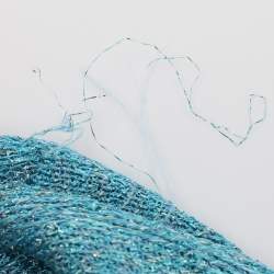 Pre Owned Missoni Metallic Blue Knotted Crochet Knit Headband