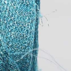 Pre Owned Missoni Metallic Blue Knotted Crochet Knit Headband