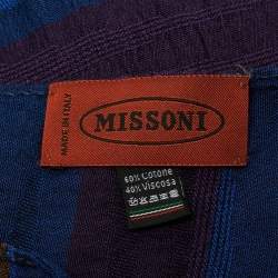 Pre Owned شال ميسوني جاكار قطن مخطط أزرق