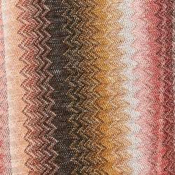Pre Owned Missoni Multicolor Zig Zag Knit Fringed Stole