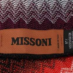 Pre Owned Missoni Multicolor Zig Zag Knit Fringed Stole