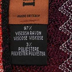 Pre Owned Missoni Multicolor Zig Zag Knit Fringed Stole