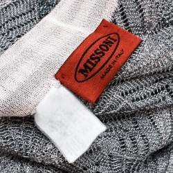 Pre Owned وشاح ميزوني تريكو لوريكس رصاصي ووردي