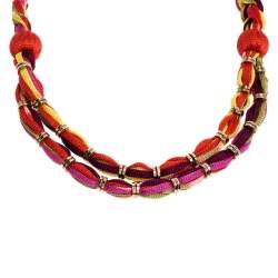 Pre Owned Missoni Multicolor Double Rope Braided Necklace