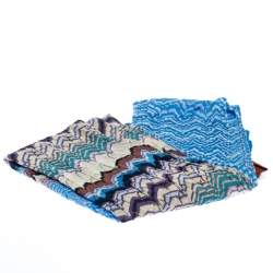 Pre Owned Missoni Multicolor Jacquard Pointelle Knit Scarf
