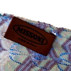 Pre Owned Missoni Multicolor Jacquard Pointelle Knit Scarf