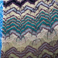 Pre Owned Missoni Multicolor Jacquard Pointelle Knit Scarf