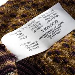 Pre Owned Missoni Purple and Gold Lurex Knit Beret M 