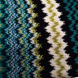 Pre Owned Missoni Multicolor Zig Zag Knit Fringed Wool Blend Scarf