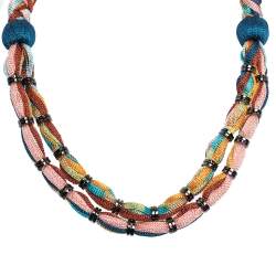 Pre Owned Missoni Multicolor Double Rope Braided Necklace