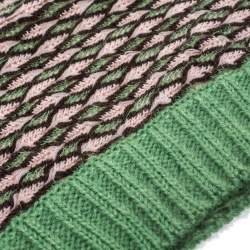 Pre Owned Missoni Green Patterned Wool Beanie