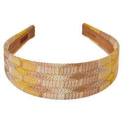 Pre Owned Missoni Beige Crochet Knit Headband ( One Size )