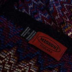 Pre Owned وشاح ميزوني تريكو متعرج متعدد الألوان بشراشيب