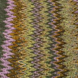 Pre Owned Missoni Sciarpe Green Chevron Patterned Wool Stole