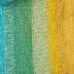 Pre Owned Missoni Multicolor Ombre Open Knit Fringed Stole