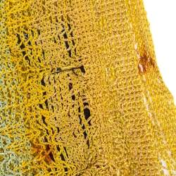 Pre Owned Missoni Multicolor Ombre Open Knit Fringed Stole