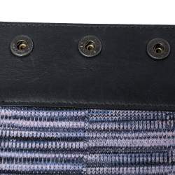 Pre Owned Missoni Multicolor Stretch Fabric And Leather Waist Belt 70 CM