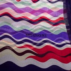 Pre Owned Missoni Multicolor Wave Printed Silk Scarf
