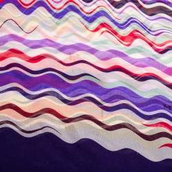 Pre Owned Missoni Multicolor Wave Printed Silk Scarf