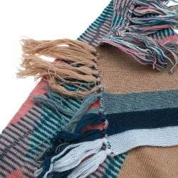 Missoni Multicolor Patterned Wool Knit Fringed Stole