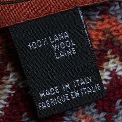 Pre Owned Missoni Multicolor Chevron Pattern Wool Knit Fringed Stole