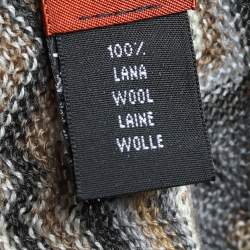 Pre Owned وشاح ميزوني صوف كتان متعدد الألوان بنمط شيفرون